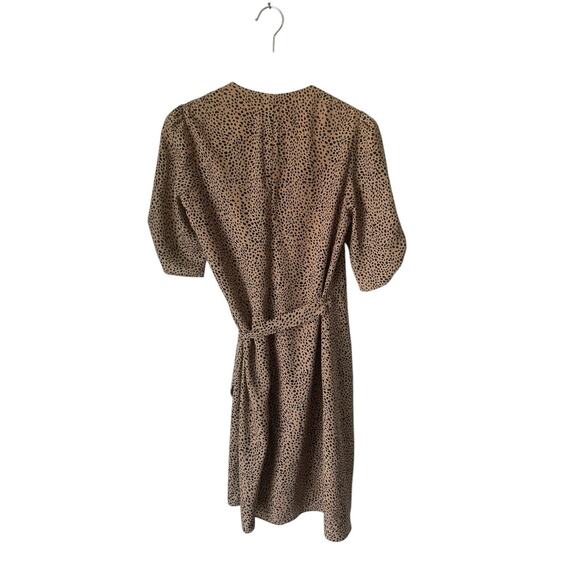 Mod Ref sz small Tan/black spotted wrap dress short womens small‎ - Picture 3 of 4